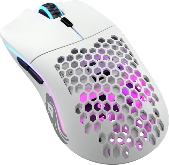 Glorious Model O Wireless - Matte White - Gaming Mus - Optisk - 6 knapper - Hvid med RGB-LED lys